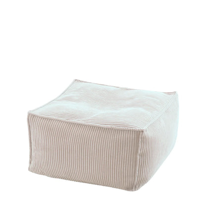 Pufa Sztruks Maxi w kolorze srebrnym, podnóżek i siedzisko ze sztruksu Easy Clean, 60 x 60 x 38 cm