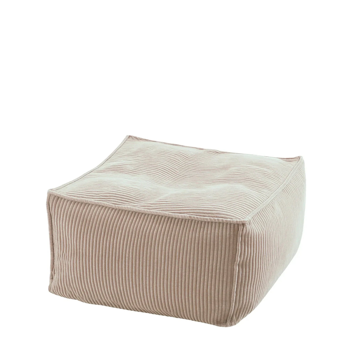 Pufa Sztruks Maxi w kolorze toffi, podnóżek i siedzisko ze sztruksu Easy Clean, 60 x 60 x 38 cm